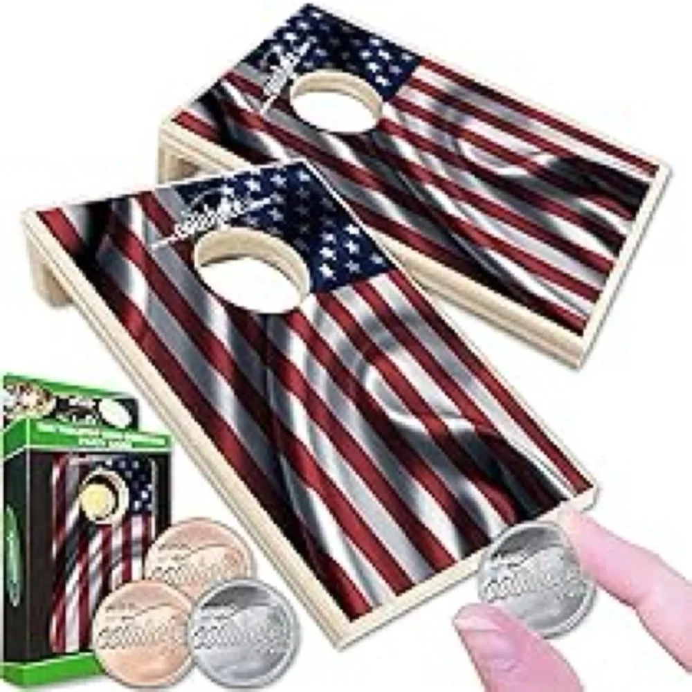 Tabletop cornhole Game with American Flag Design